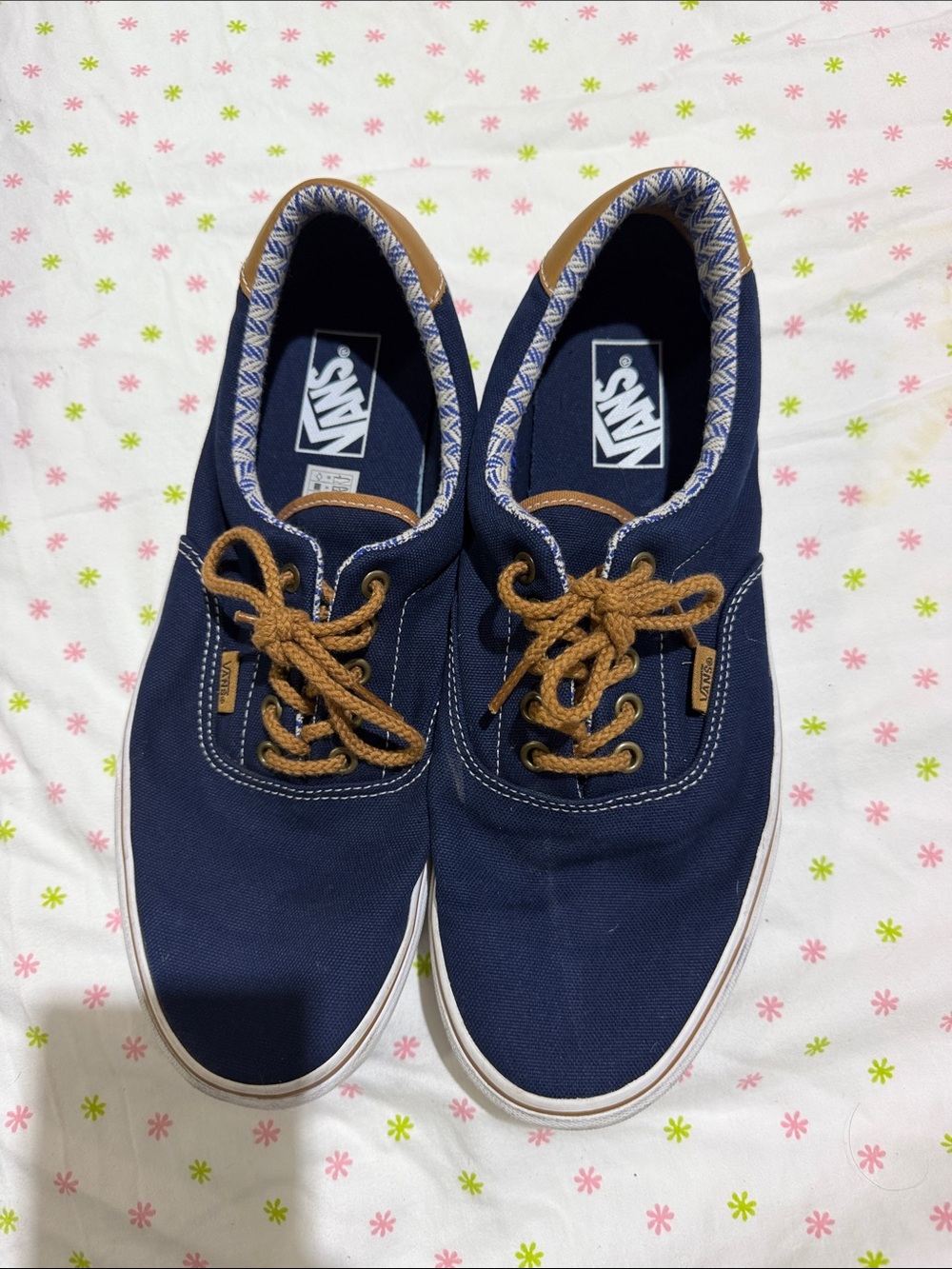Vans Navy Canvas Sneakers with Brown Laces
Worn once to a wedding
